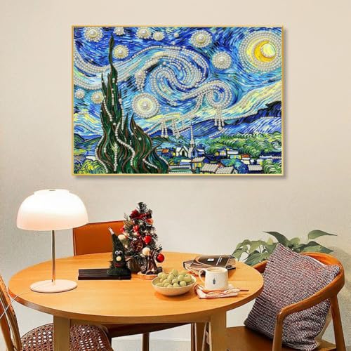 Pearl Art Kits for Adults,Starry Night Pearl Diamond Painting Kits,Wall Art - color: DP04513
