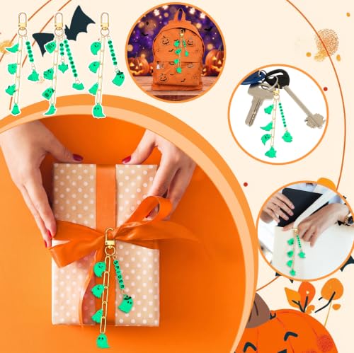 CraftyDream 558 Pcs Halloween Ghost Charms Keychain Kit Glow in the Dark - style: Halloween Ghost