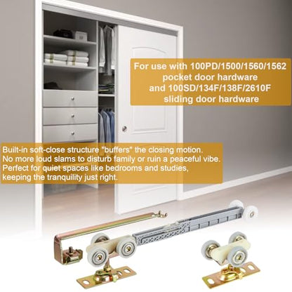 Sliding Pocket Door Single Direction Soft Close Rollers Kit - size: 1060-Single Direction Soft Operation