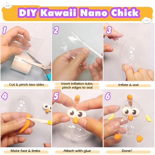 Nano Tape Bubble Kit with Clay, Marker, 6-Design Guide Squishy Maker Set - color: Nano Tape Bubble