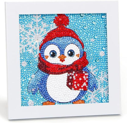 Libfx Diamond Art Kits for Kids with Frame Diamond Art for Girls Boys Beginners Arts and Crafts Birthday Gifts (CW-Penguin) - color: CW-Penguin