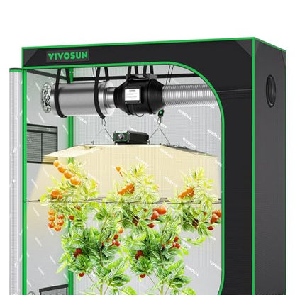 VIVOSUN 2x4 Grow Tent Kit 200W LED A22 WiFi Control Grow System - size: 48"x24"x60"-200W