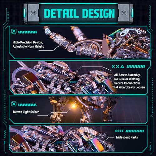 3D Metal Puzzle for Adults Bison Model Kits 3D Metal Puzzles Mechanical Bulls Building Blocks Difficult DIY Assembly - High-end Gifts for Men - style: Bison