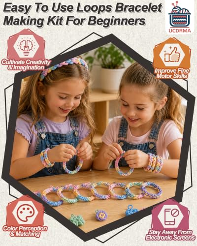 UCDRMA 1000PCS Soft Cloth Loom Bands Refill for Bracelet, Loop Bracelet Making Kit in Dreamy Creamy Colors Weaving Loom Refill Loops Pack, Elastic Band Bracelet Kit Can Make 40+ Friendship Bracelets - color: Dreamy Creamy Colors