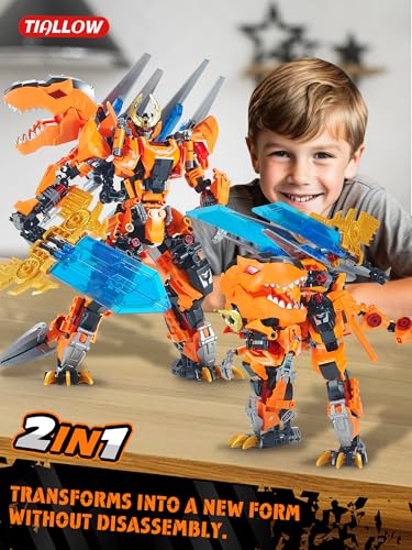 TIALLOW T-Rex Mech Set Dinosaur Transform Robot Figure Model Building Toy - style: T-Rex
