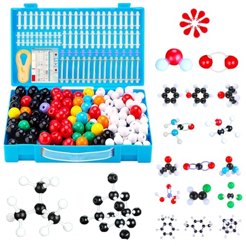 EXBEPE Organic Chemistry Molecular Model Kit 206pc Middle,High School Supplies, Educational Science Set Gift for Student to Learn Structure and Reactions