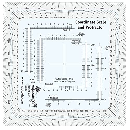MapTools Improved Military Style MGRS/UTM Coordinate Grid Reader, and Protractor