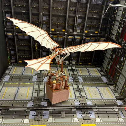 Da Vinci Flapping Wing Model 3D DIY Gear-Driven Model Kit, Using A Classical Mechanical Winding Structure Instead of Batteries, Collectible Display Creative Gift (243PCS)