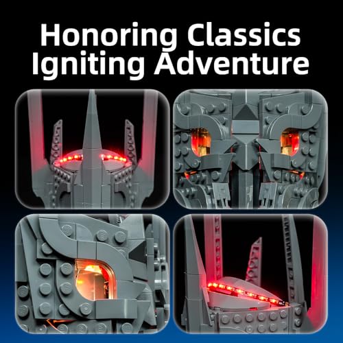 YEABRICKS LED Light for Lego-11373 Icons The Lord of the Rings: Sauron's Helmet Building Blocks Model (Building Set NOT Included) - style: Only Light Sauron's Helmet