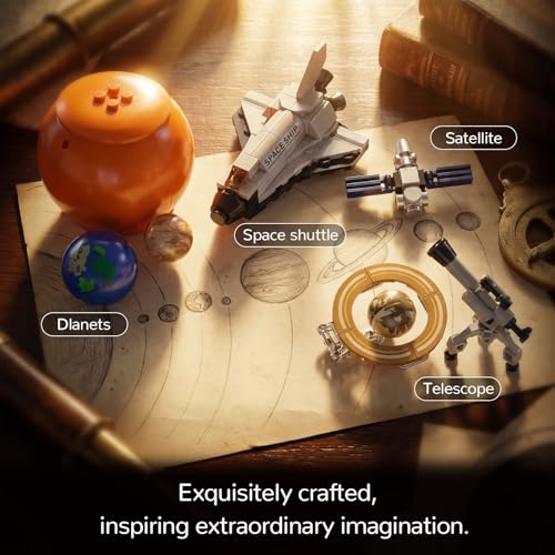 Solar System Building Blocks Toy, Mechanical Planet Earth and Moon in Orbit Model Kit, STEM Space Astronomy Science Construction Set, Educational Birthday Gift for Kids Ages 8-12+ Boys Girls 672Pcs