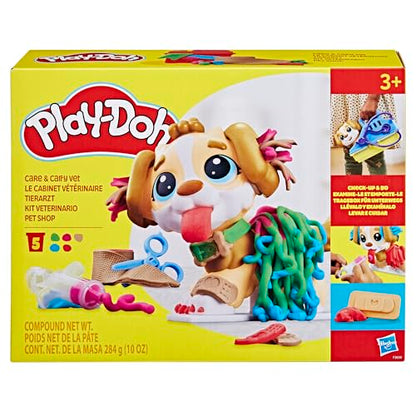 Play-Doh Care 'n Carry Vet Playset for Kids 3 Years and Up with Toy Dog, Storage, 10 Tools, and 5 Modeling Compound Colors, Non-Toxic