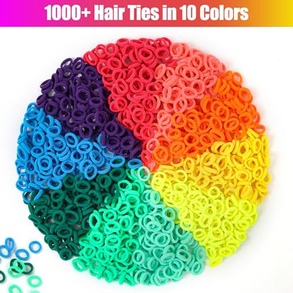 IQBOX 1000 PCS Fabric Loom Bands Refill Pack for Bracelet Making Kit - color: rainbow rubber band bracelet kit