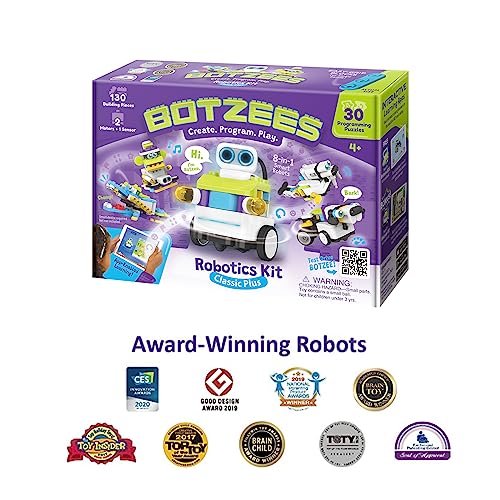 BOTZEES Classic Plus Coding Robots for Kids, Remote Control Robot, 8 in 1 AR STEM Toys for 4+ Years Old Kids (APP Based, iOS, Android and Kindle Fire Compatible)