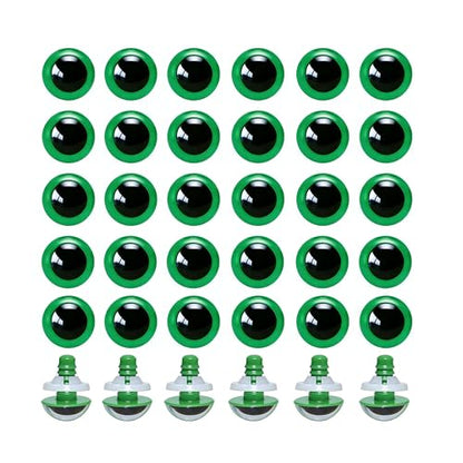 BESTCYC 100pcs 10mm Green Plastic Safety Eyes Craft Eyes with Washers for Amigurumi Dolls Plush Animals DIY Craft Lovers Doll Makers Crochet Craft Supplies - color: Green, size: 10mm