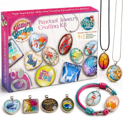 Glittery Garden Girls Jewelry Making Kit. Necklace & Bracelet Crafting Set - style: Jewelry Making Kit