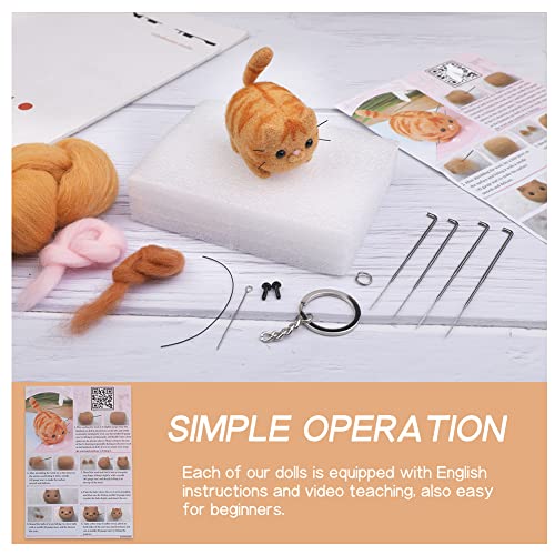 QMNNMA Needle Felting Kit, Garfield Needle Felting Set with Instruction - size: Garfield