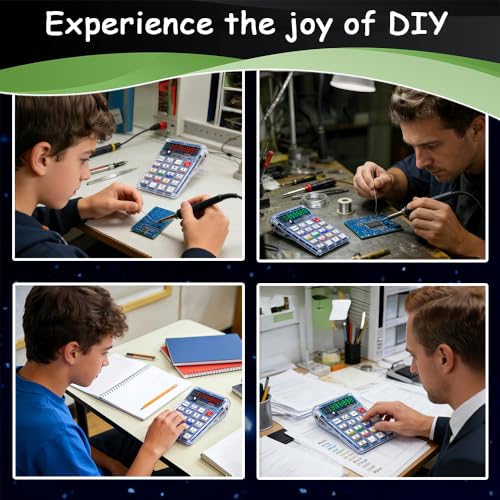 Soldering Practice Kit,DIY 7-Digit LED Display Electronics Calculator - color: Green
