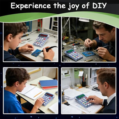 Soldering Practice Kit,DIY 7-Digit LED Display Electronics Calculator - color: Green