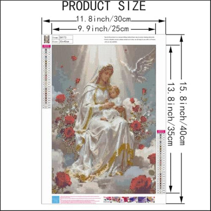 Virgin Mary Diamond Art Kits for Adults,5D Diamond Painting 12 x 16 inch - color: SH173