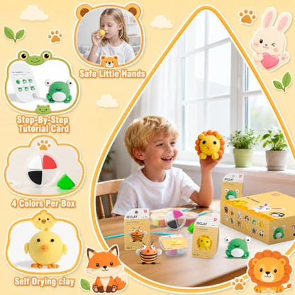 Air Dry Clay Kit -12 Animals Modeling Clay for Kids Arts and Crafts - color: #01Yellow- Pet Paradise