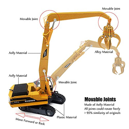 Tipmant Alloy Die-cast Vehicle Model Toy Material Handling Diecast Crane Engineering Truck Metal Durable Kids Birthday Gift Scale1:87 - color: Yellow 1