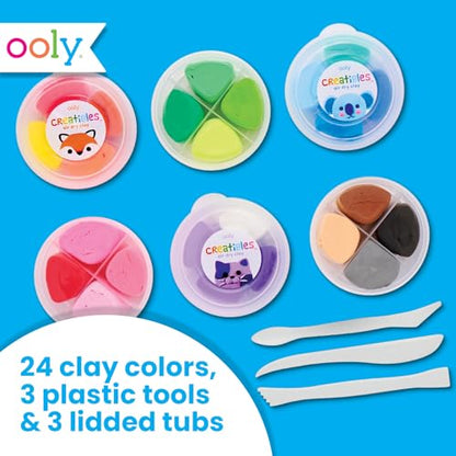 Ooly Creatibles Air Dry Clay for Kids, Includes 6 Reusable Cases, 24 Colors - style: 24 Colors Complete Set