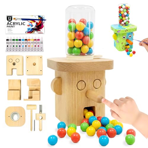 DIY Wooden Candy Dispenser, STEM Building Kit for Kids, Paint and Stickers