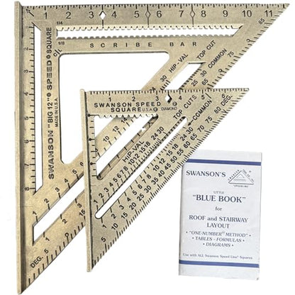 SWANSON Tool Co., Inc SW1201K Value Pack 7 inch Speed Square and Big 12 Speed Square (without layout bar) ships with Blue Book - size: 7" & 12" (inches) Combo