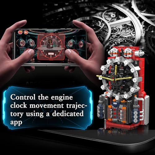 Sosuy Engine Clock Model Kit Mini Motor Building Blocks Set that can Runs - color: Engine Clock