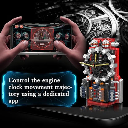 Sosuy Engine Clock Model Kit Mini Motor Building Blocks Set that can Runs - color: Engine Clock
