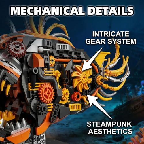 HJPLPXH Mechanical Angler Fish Building Set with Light, Lantern Fish Model - style: Angler Fish