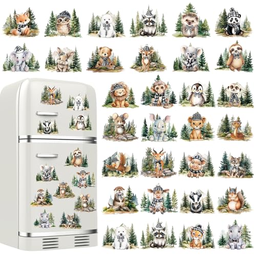 Xuhal 30 Pcs Wildlife Diamond Painting Magnets Diamond Art Kits for Adults - color: Woodland