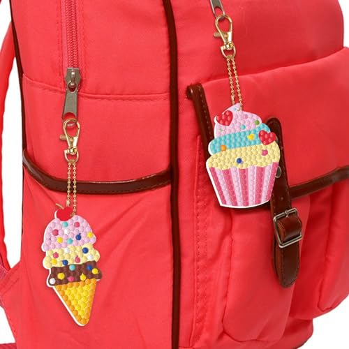 Labeol Diamond Art Kits for Kids with 5D Diamond Creat Your Own GEM Keychains Arts and Crafts for Kids Ages 8-12 Christmas Stocking Birthday Gifts for Kids 6+ - style: Dessert