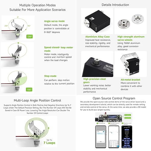 Waveshare 40kg.cm Metal Serial Bus Servo, High Precision and Large Torque, with Programmable 360 Degrees Magnetic Encoder and Brushless Motor
