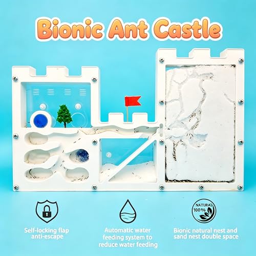 EXBEPE Large Sand Ant Farm Castle,Ant Habitat Ecosystem to Study Ant Colony Behavior Science Educational Kit for Kids