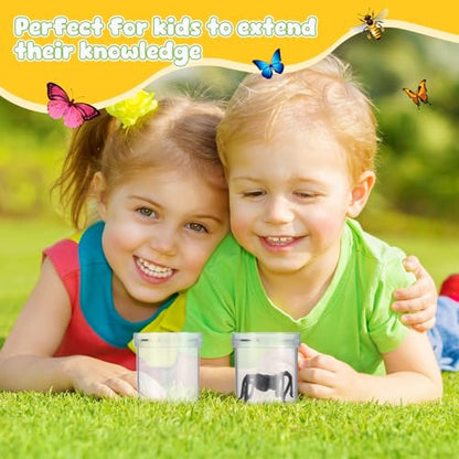 STOBOK Insect Observation Cup 2.75 Inch Transparent Bug Viewer Jar with Magnifying Lid and Air Vent 6 Pack for Kids Outdoor Nature Exploration and Educational Play