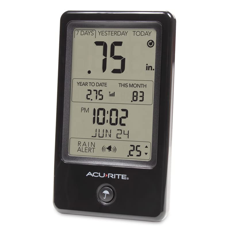 AcuRite (02446M) Self-Emptying Wireless Rain Gauge with Indoor Display - color: Vertical Display, size: Vertical Display