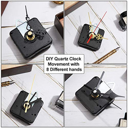 Outus 3 Pieces Non Ticking Quartz Clock Movement Mechanism with 6 Sets of Short Hands Battery Operated Clock Motor Kit for DIY Repair Replacement (13 mm) - size: 0.5 inch (13 mm)