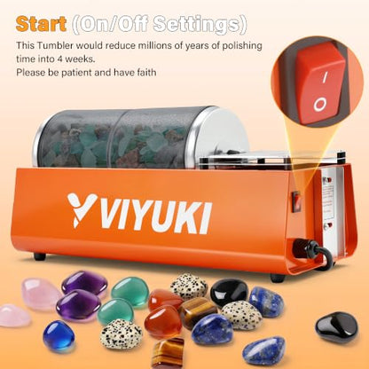Professional Rock Tumbler Kit -6LB Rock Polisher(Double Barrel) - style: 6LB