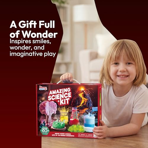 Klever Kits Amazing Science Kits- 85+ Experiments Educational Toys, STEM Activities with Erupting Volcano and Growing Crystal Tree for Kids Aged 6 7 8+