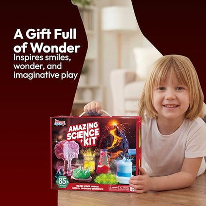 Klever Kits Amazing Science Kits- 85+ Experiments Educational Toys, STEM Activities with Erupting Volcano and Growing Crystal Tree for Kids Aged 6 7 8+