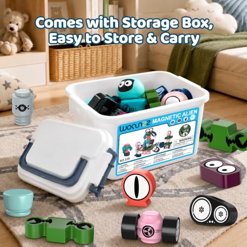 Magnetic Robot Building Toy, STEM Magnet Alien Toys Set for Kids Age 3-5 - color: Alien