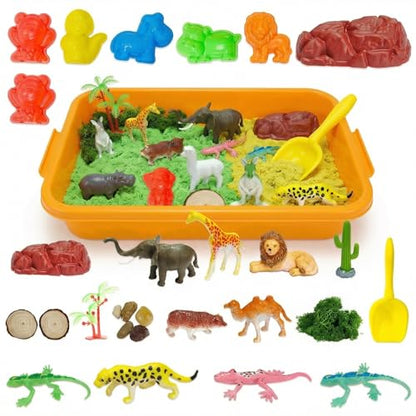 Carolart Jungle Sensory Bin, Animal Sandbox & Sensory Sand Kit - style: Jungle