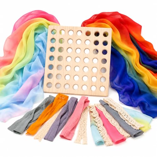 Eray Montessori Wooden Lacing & Weaving Board, Fine Motor Toy for Kids 3+