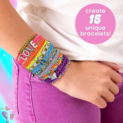 Just My Style Rainbow Bracelet Maker, Jewelry Making Kit with Easy-to-Use Bracelet Maker Tool, Friendship Bracelet Kit, 6 Year Old Girl Gifts, Gifts for Girls, Bracelet Making Kit for Girls - color: Rainbow Bracelet