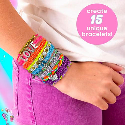 Just My Style Rainbow Bracelet Maker, Jewelry Making Kit with Easy-to-Use Bracelet Maker Tool, Friendship Bracelet Kit, 6 Year Old Girl Gifts, Gifts for Girls, Bracelet Making Kit for Girls - color: Rainbow Bracelet