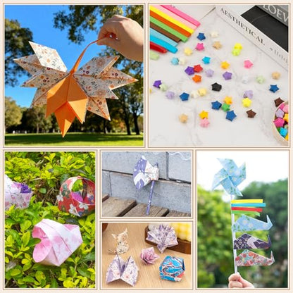 Origami Paper Kit, Japanese Style Double Sided & Star Origami Paper for Kid - style: Japanese style+Stars