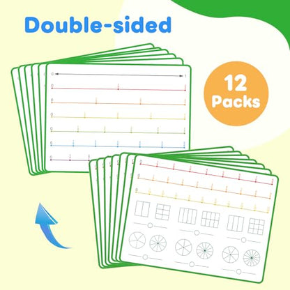 12 PCS Fraction Manipulatives Math Games for Kids Elementary