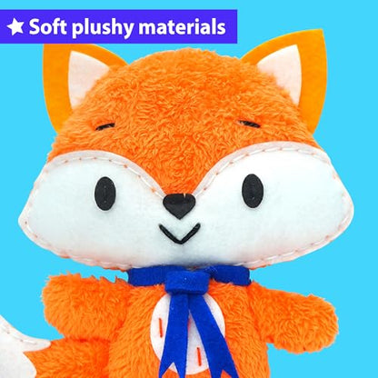 KRAFUN Fox Sewing Kit for Kids Ages 8-12 - No Scissors No Glue - color: Fox