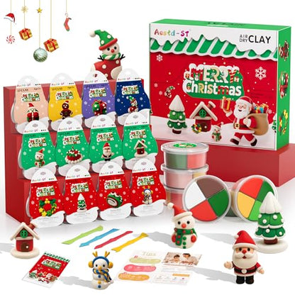 Aestd-ST Air Dry Clay Kit - Christmas Theme, Modeling Clay for Kids - color: Christmas Theme